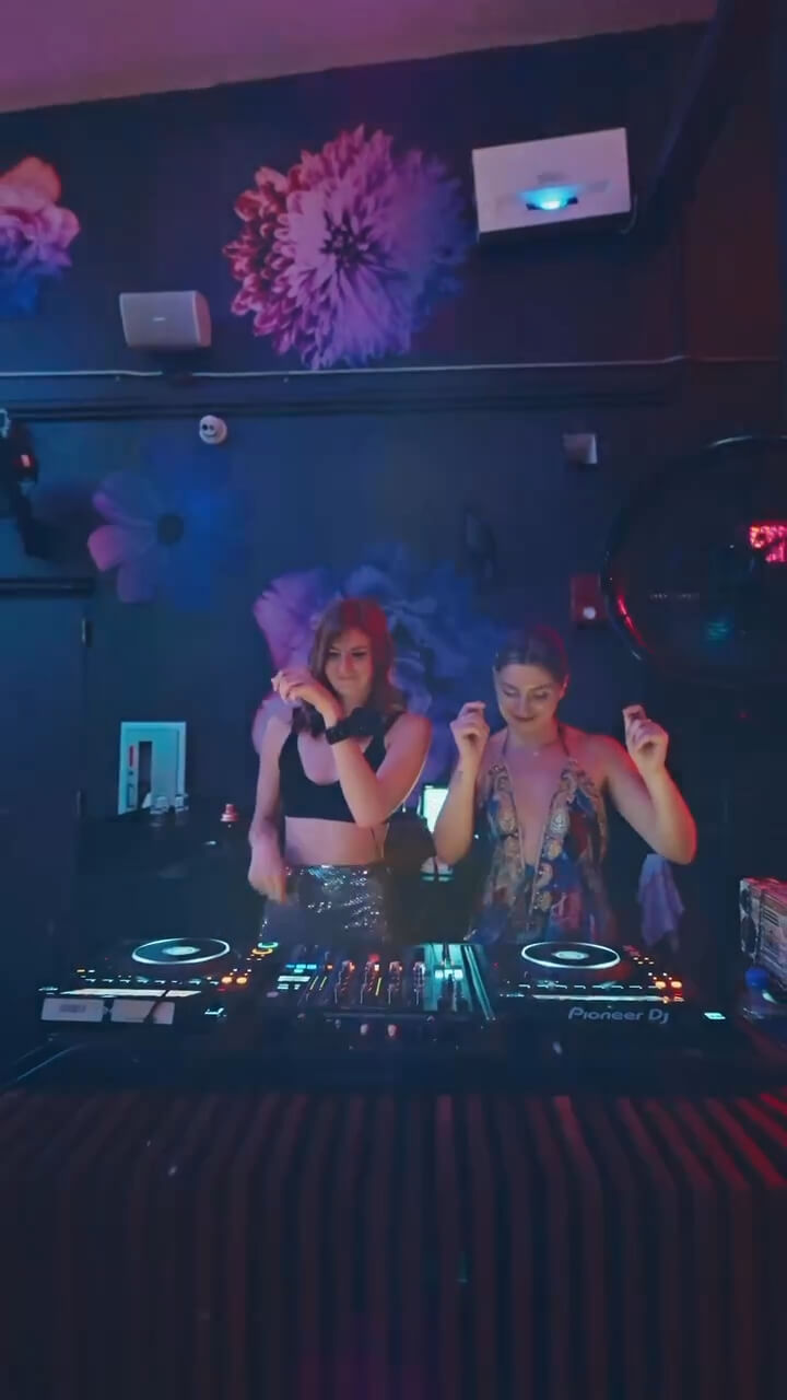 Girl DJs at the party at Rosa Sky Rooftop